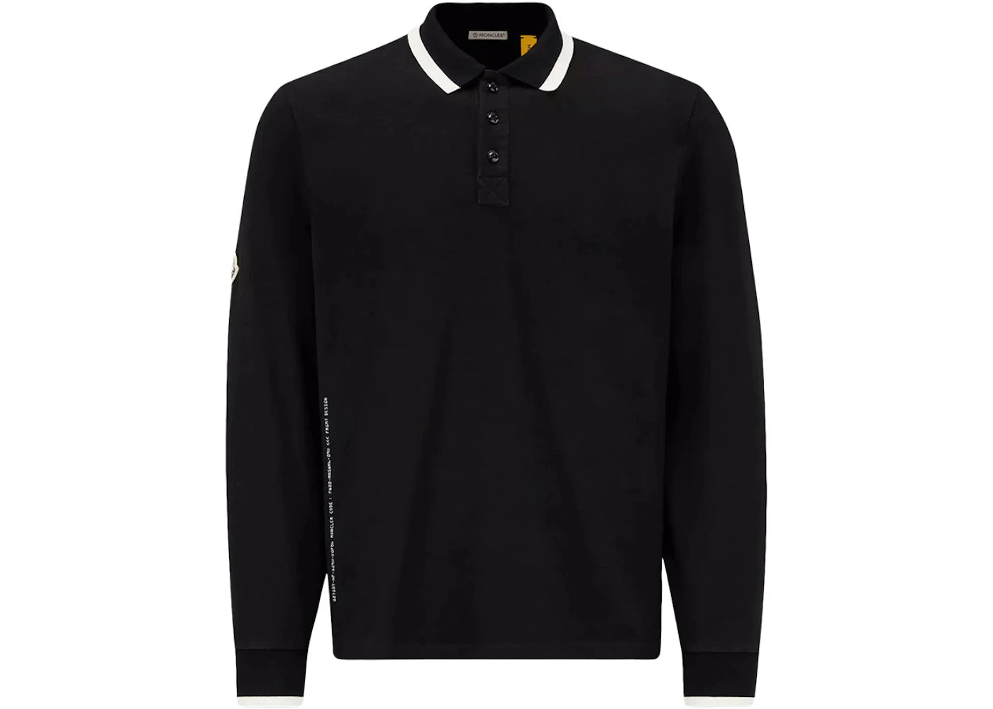 Moncler Hiroshi Fujiwara x Fragment Logo Long Sleeve Polo Shirt Black