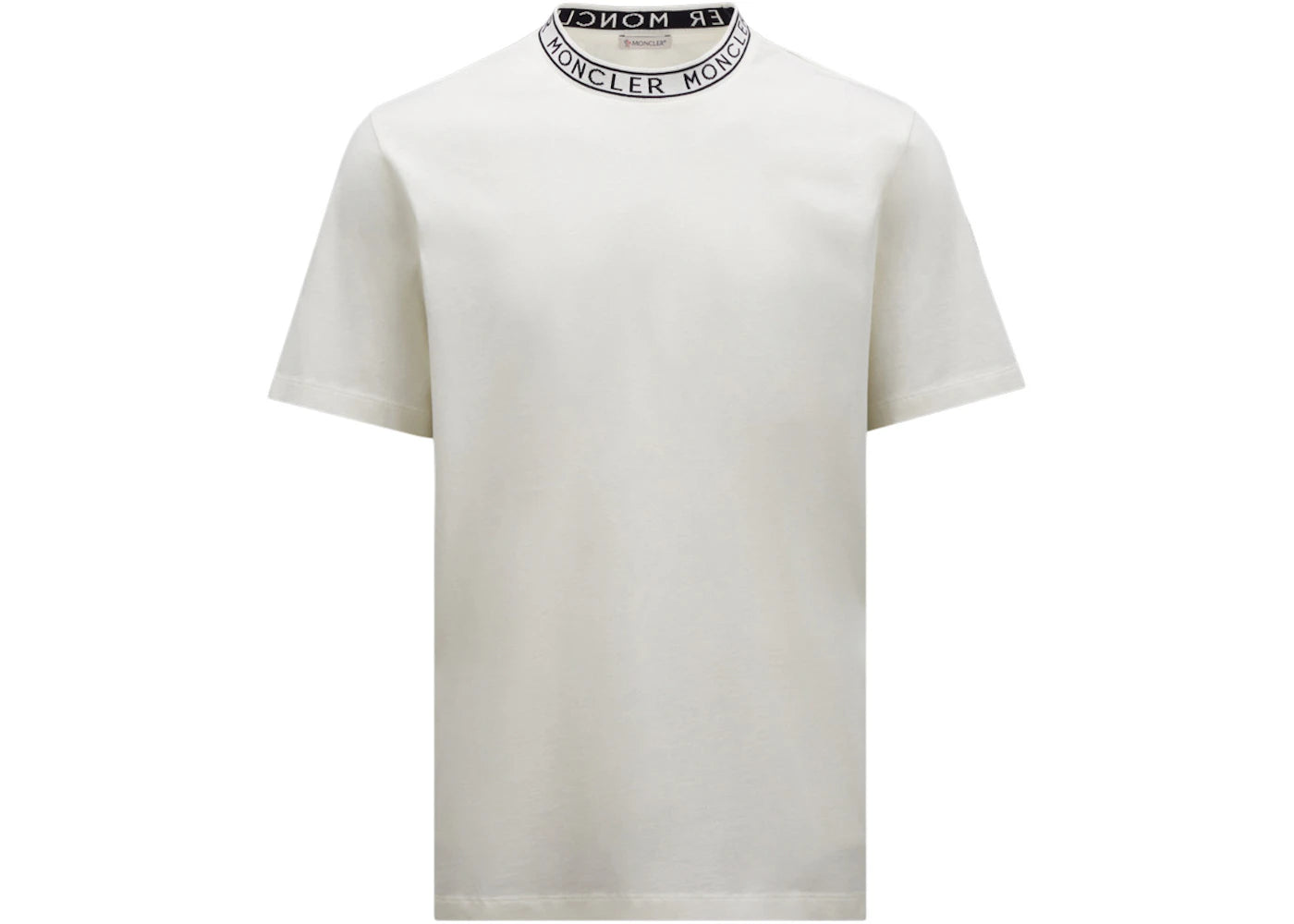 Moncler Logo Collar T-Shirt Off White