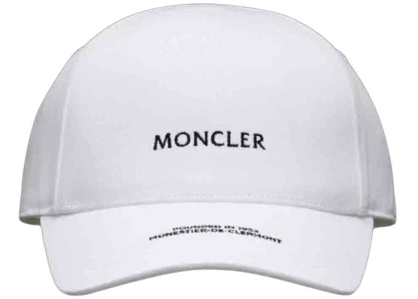 Moncler Logo Embroidered Baseball Cap Silk White