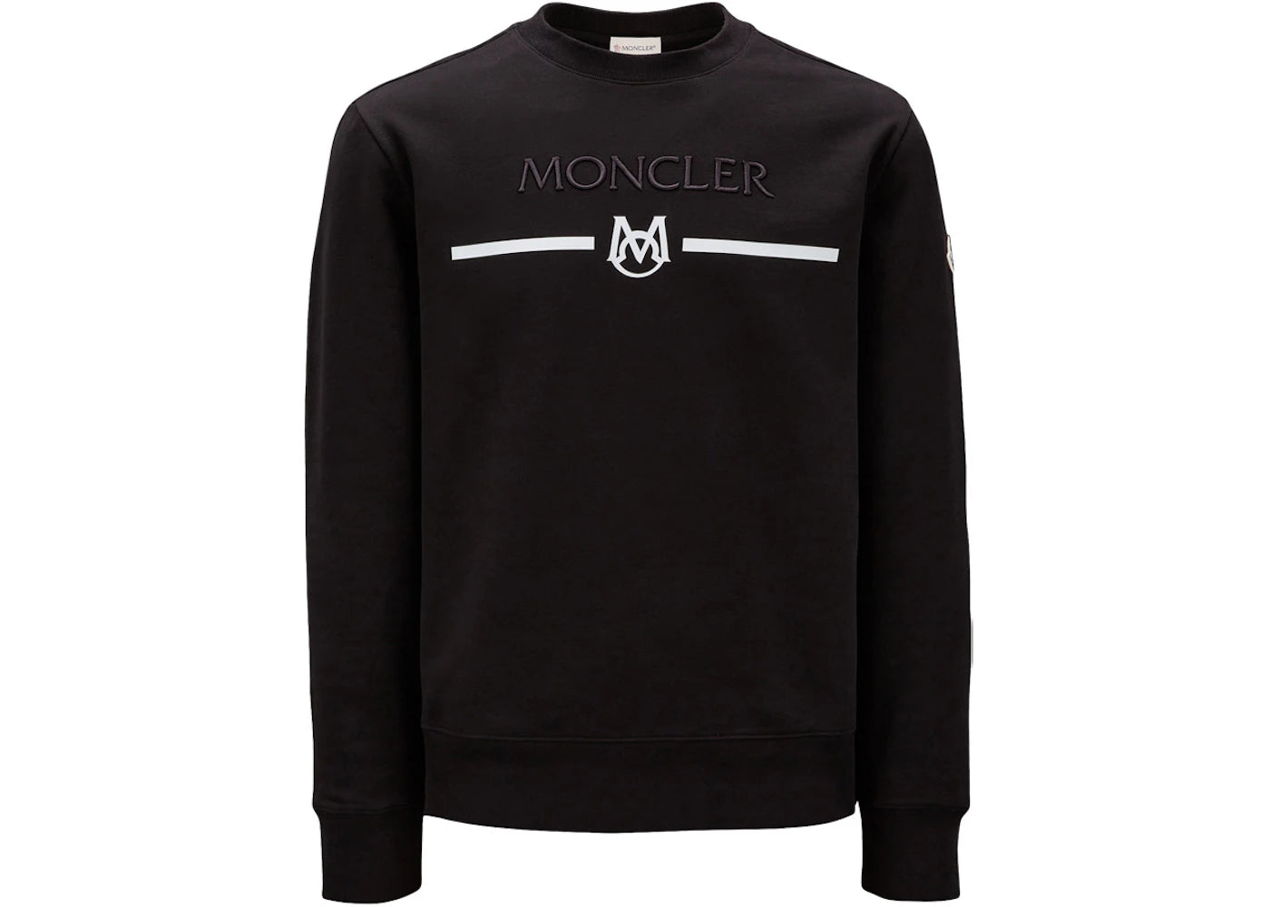 Moncler Logo Matte Monogram Accents Crewneck Sweatshirt Black