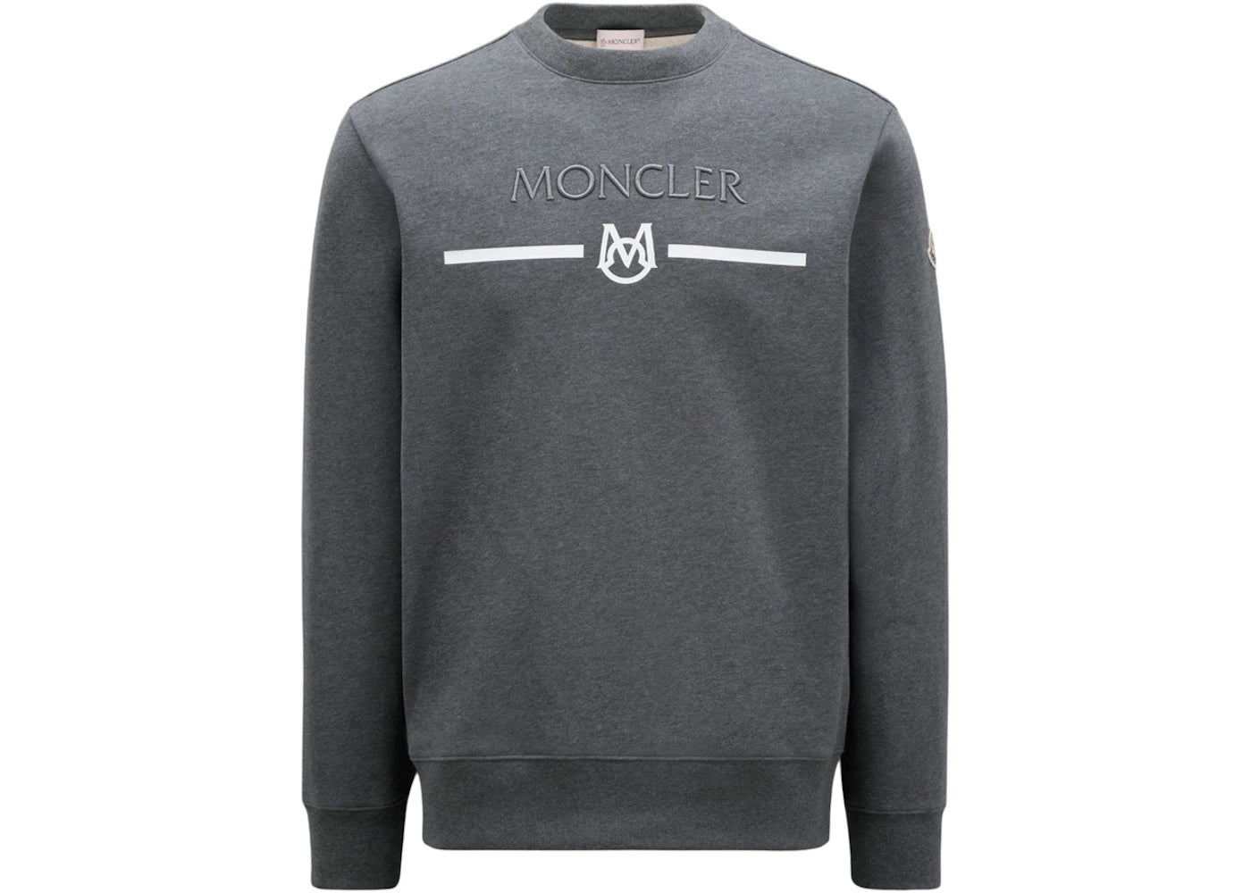 Moncler Logo Matte Monogram Accents Crewneck Sweatshirt Dove Gray