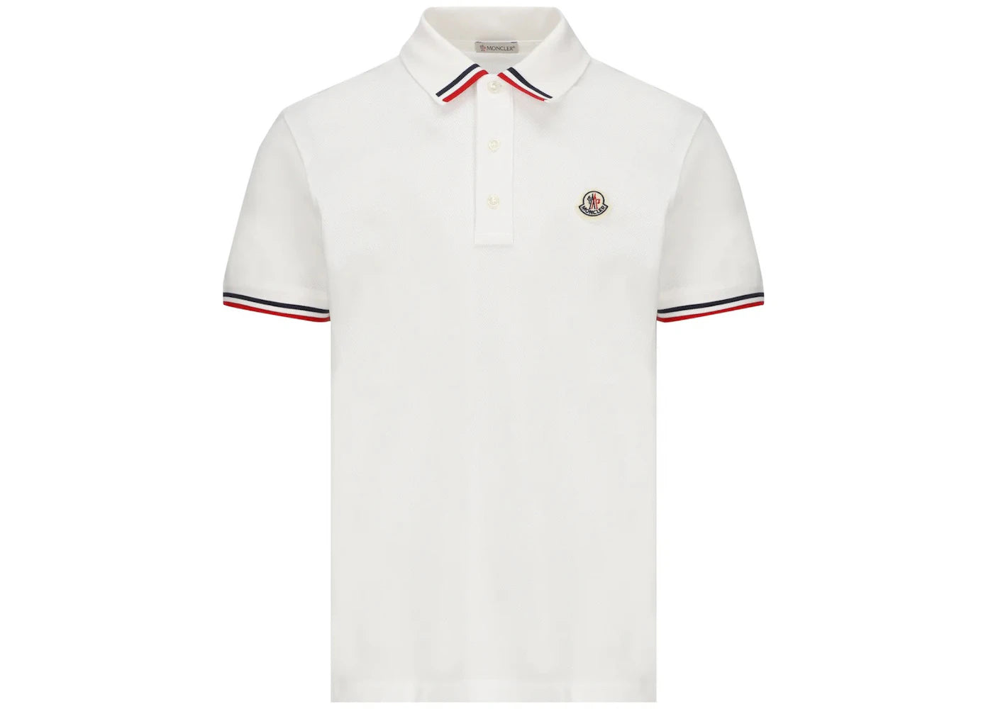 Moncler Logo Patch Short-Sleeved Polo Shirt White