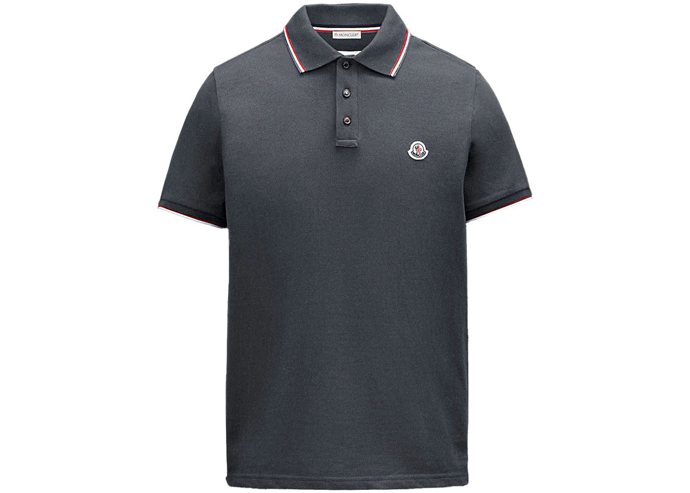 Moncler Logo Polo Shirt Dark Grey/Red/Black