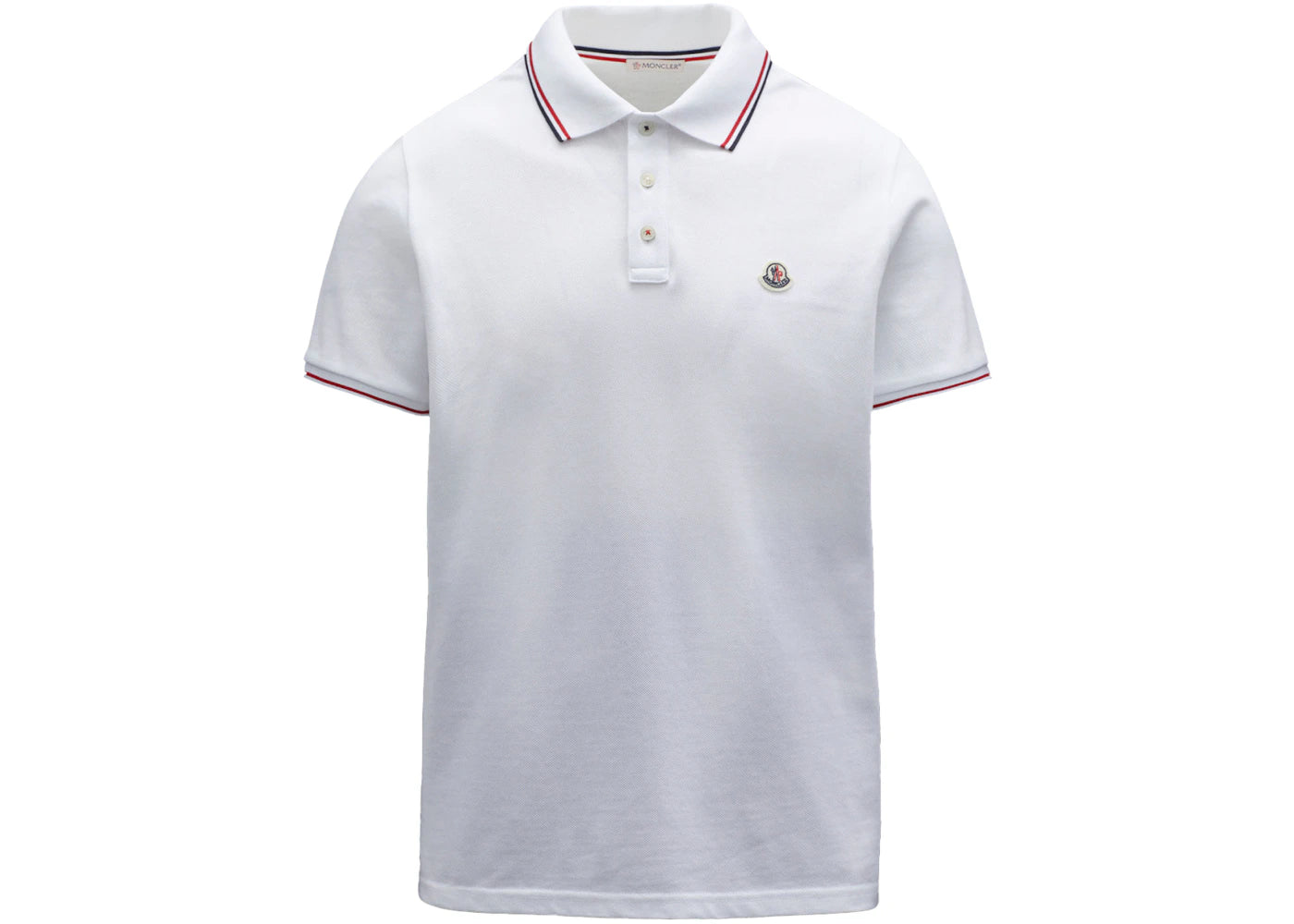 Moncler Logo Polo Shirt White/Red/Black