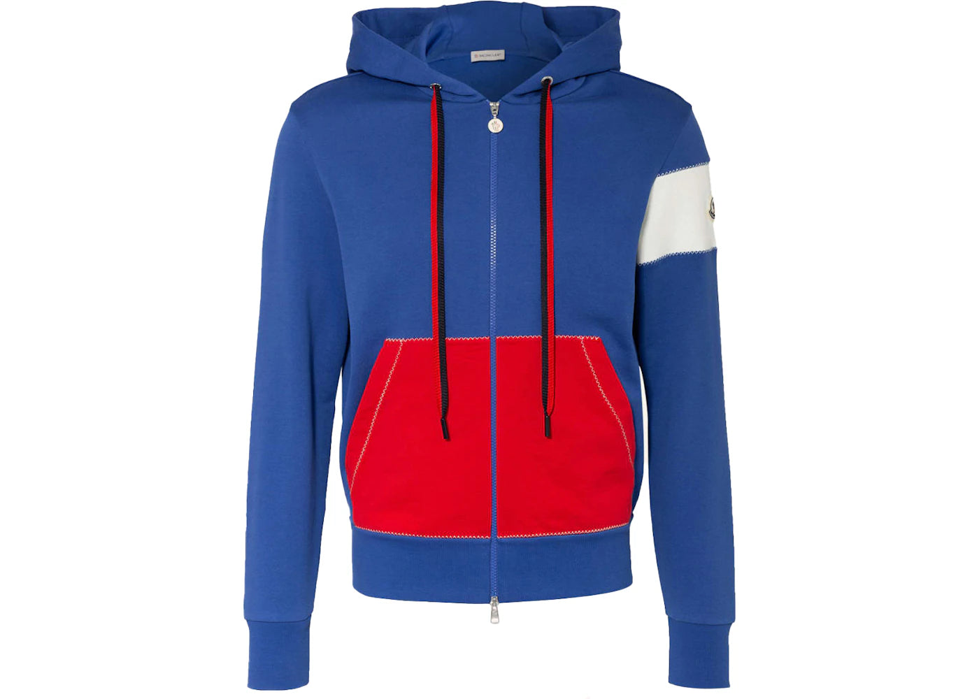 Moncler Logo Zip Hoodie Blue/Red/White