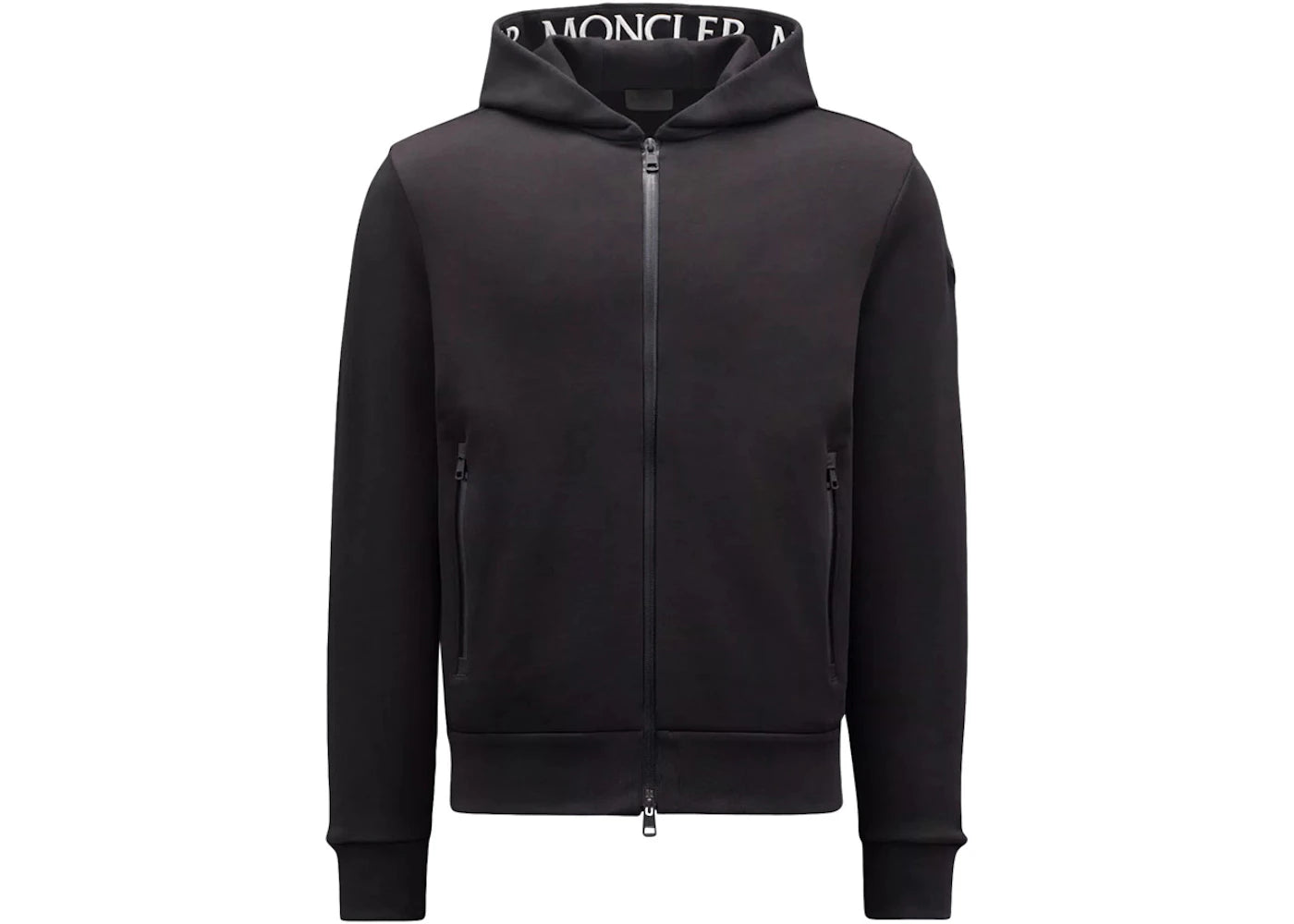 Moncler Logo Zip-Up Hoodie Black