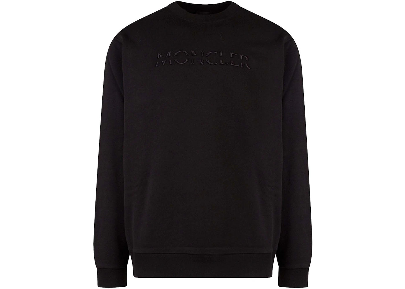 Moncler Man Cotton Embroidered Logo Sweatshirt Black