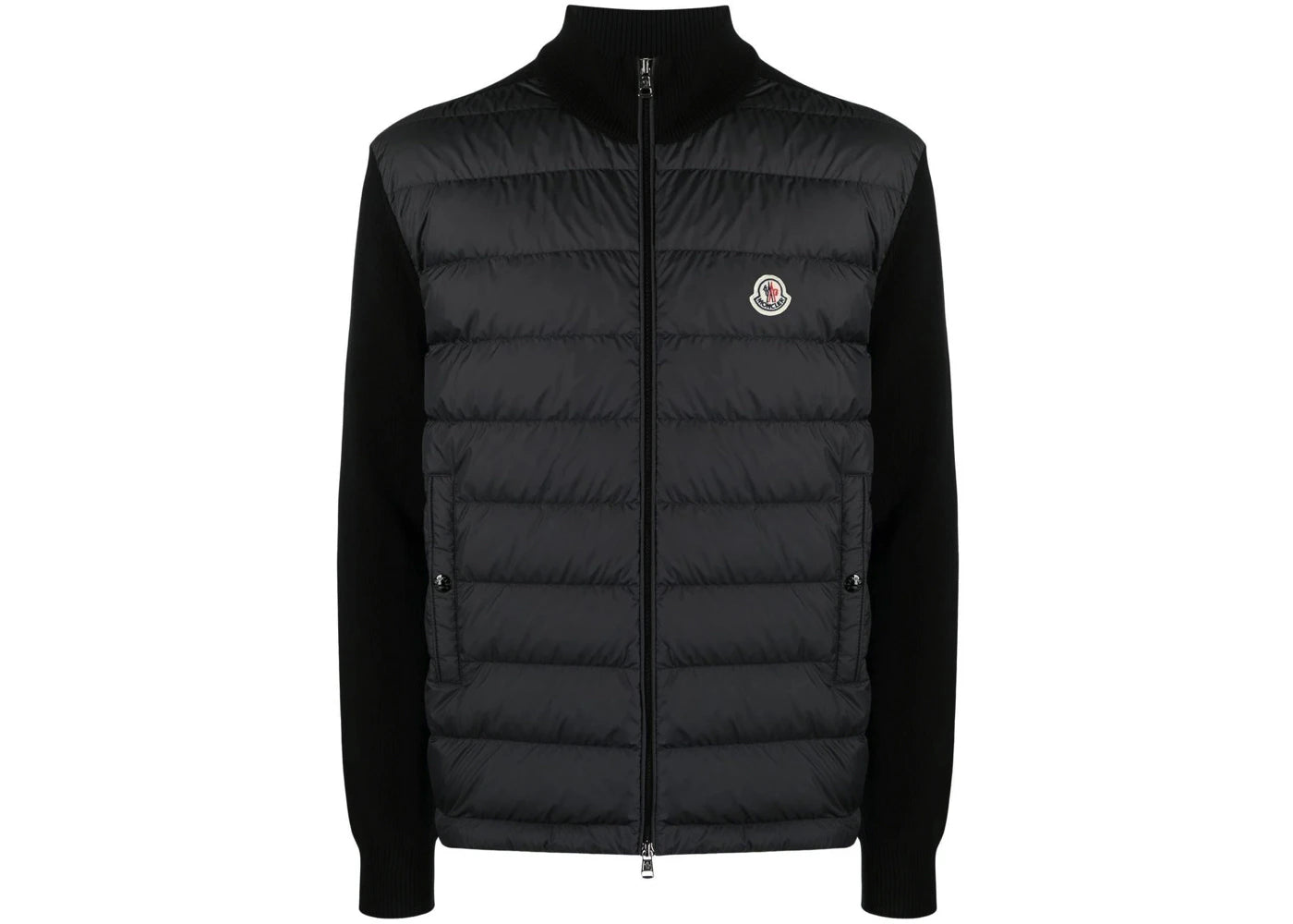 Moncler Padded Cotton Zip-Up Cardigan Black