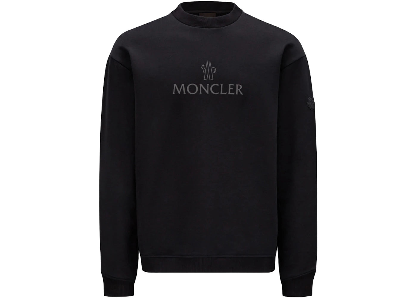 Moncler Reflective Logo Print Crewneck Sweatshirt Black/Black