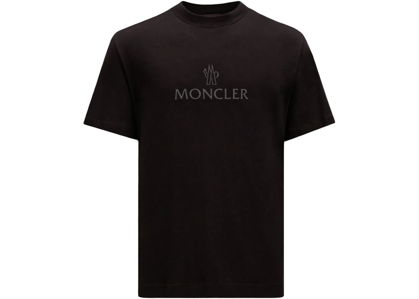 Moncler Reflective Logo Print T-Shirt Black/Dark Grey