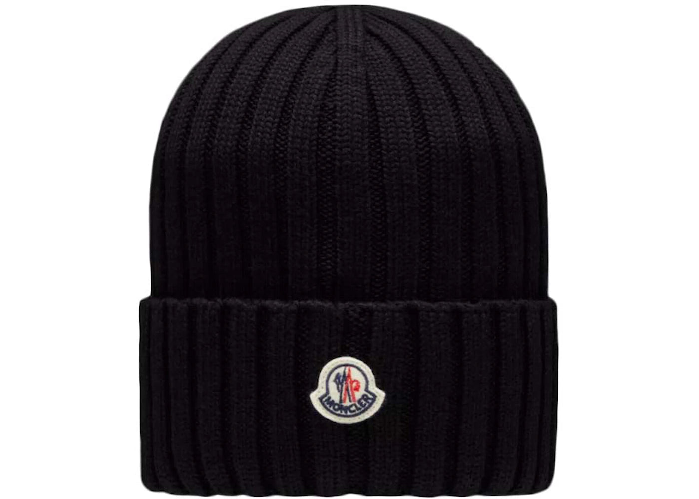 Moncler Ribbed Knit Beanie Black