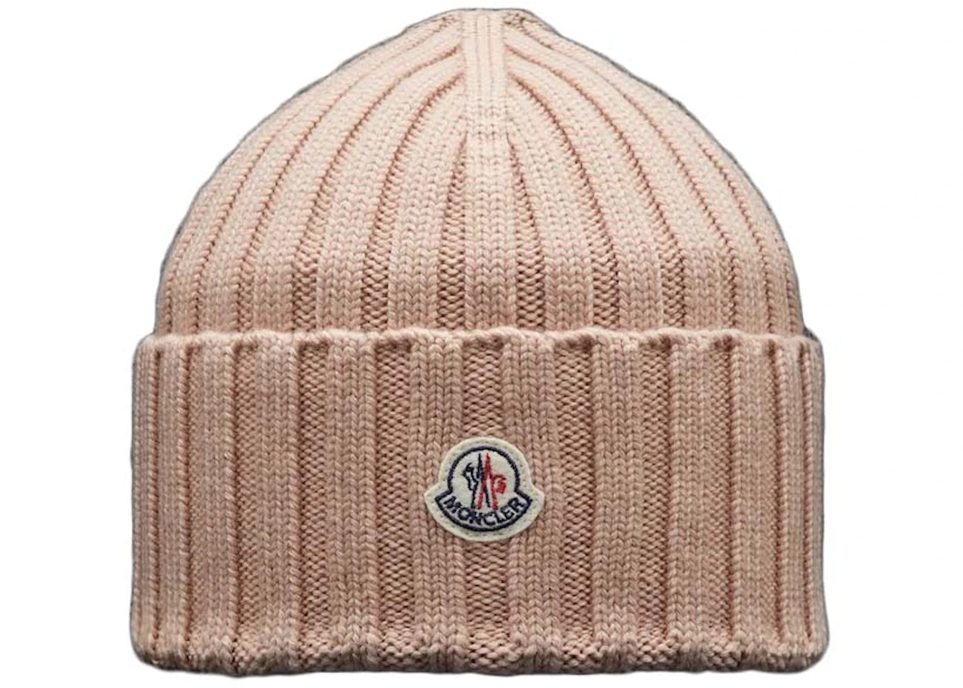 Moncler Ribbed Knit Beanie Light Pink