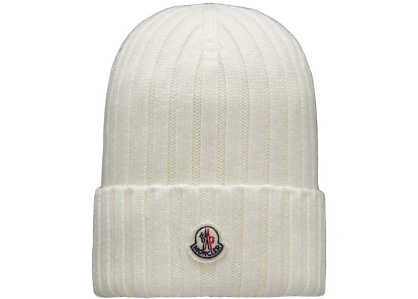 Moncler Ribbed Knit Beanie White