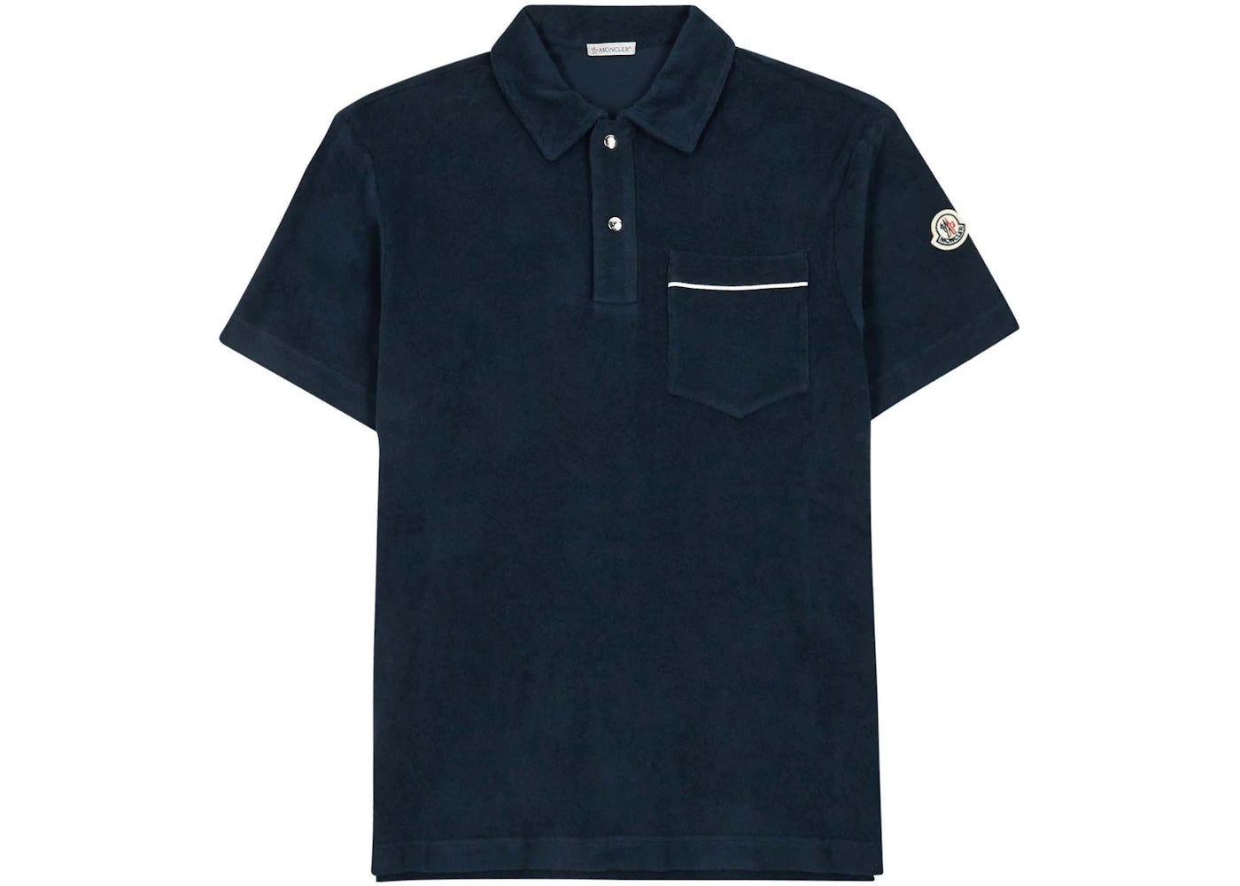 Moncler Terry Polo Shirt Navy