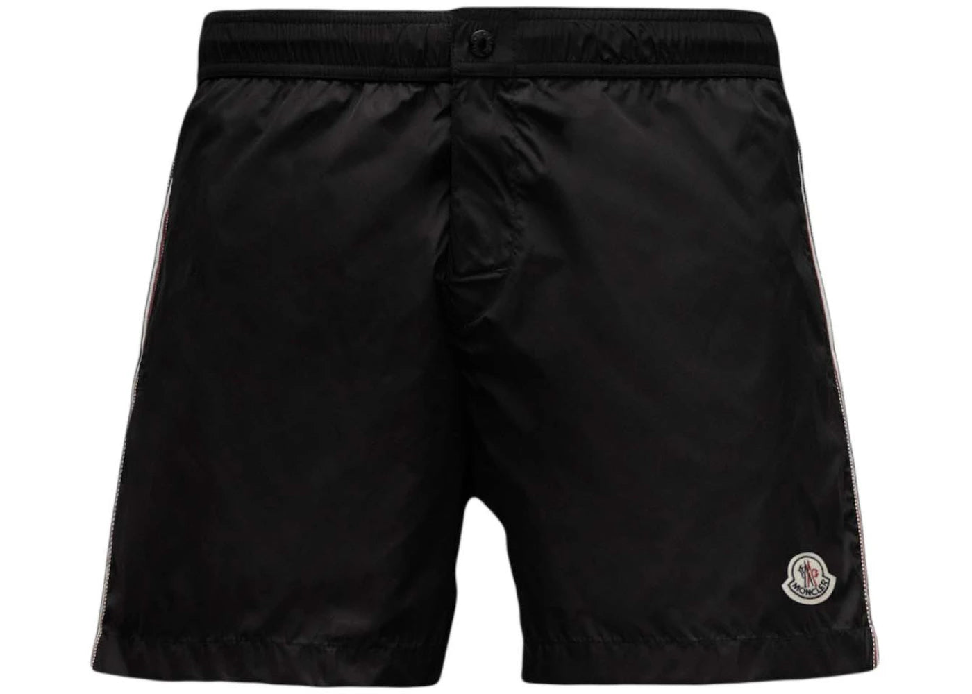 Moncler Tricolor Side Bands Nylon Swim Shorts Black