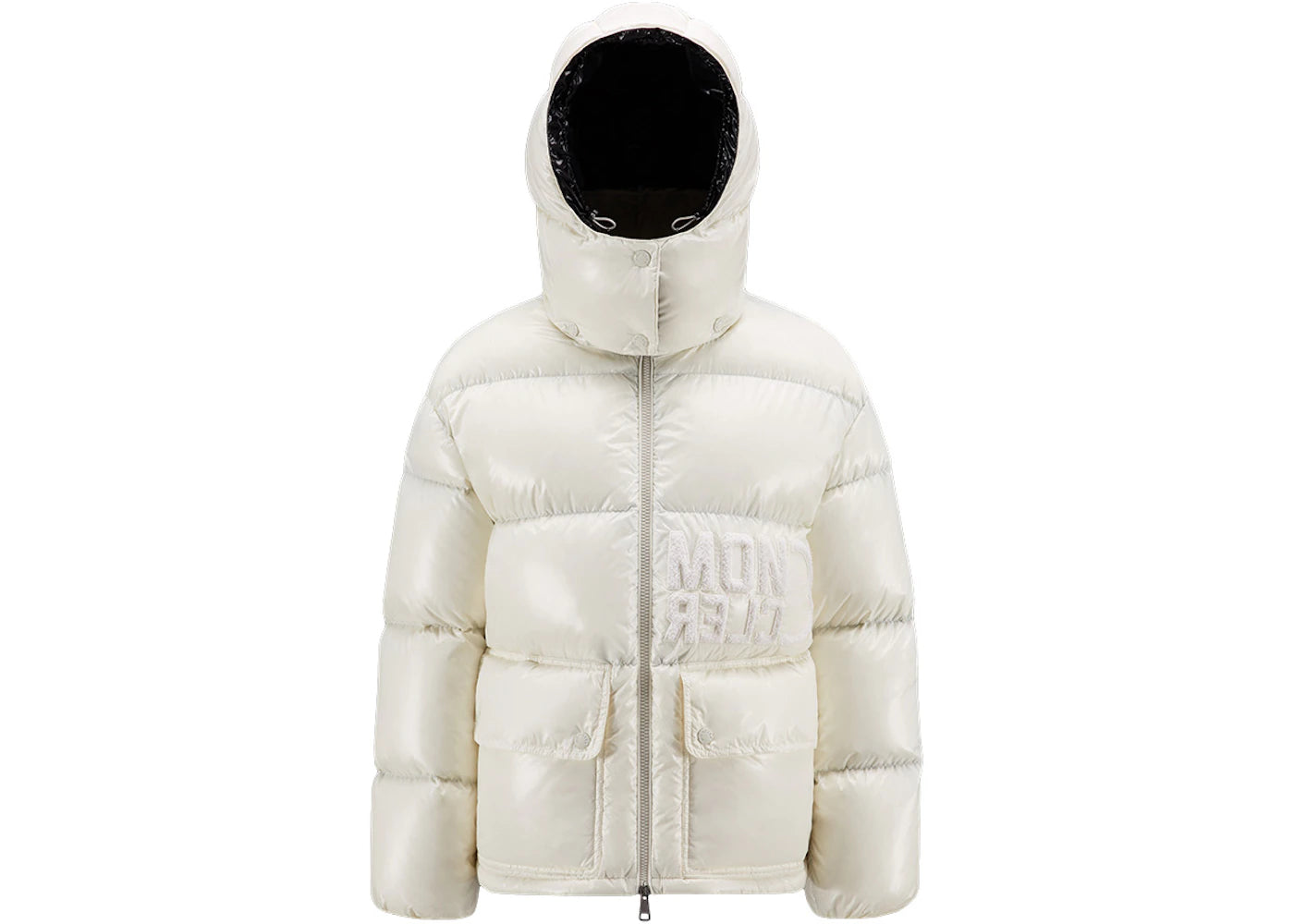 Moncler Women's Abbaye Short Down Jacket Silk White