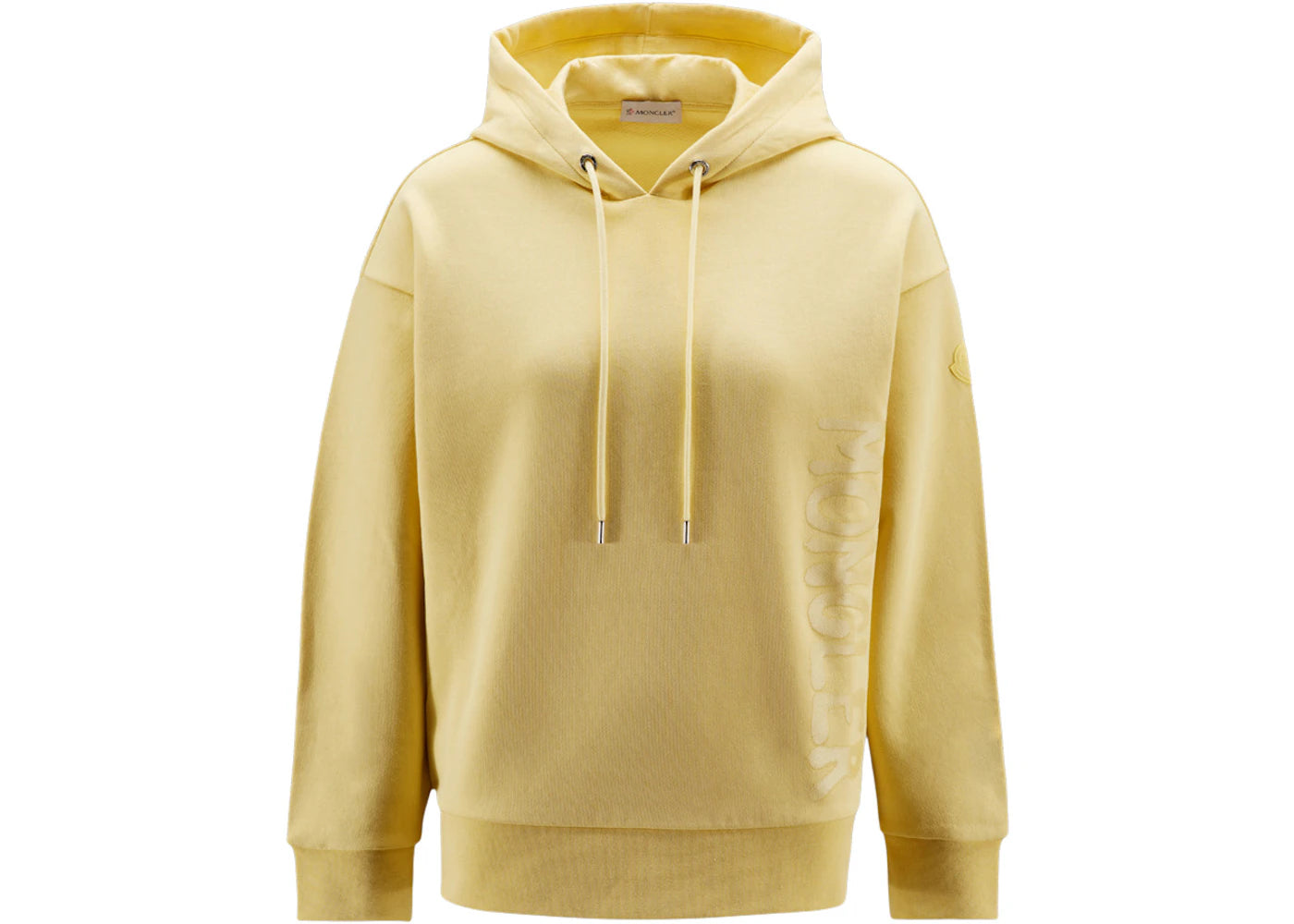 Moncler Women's Metallic Spray Effect Logo Print Hoodie Pale Yellow