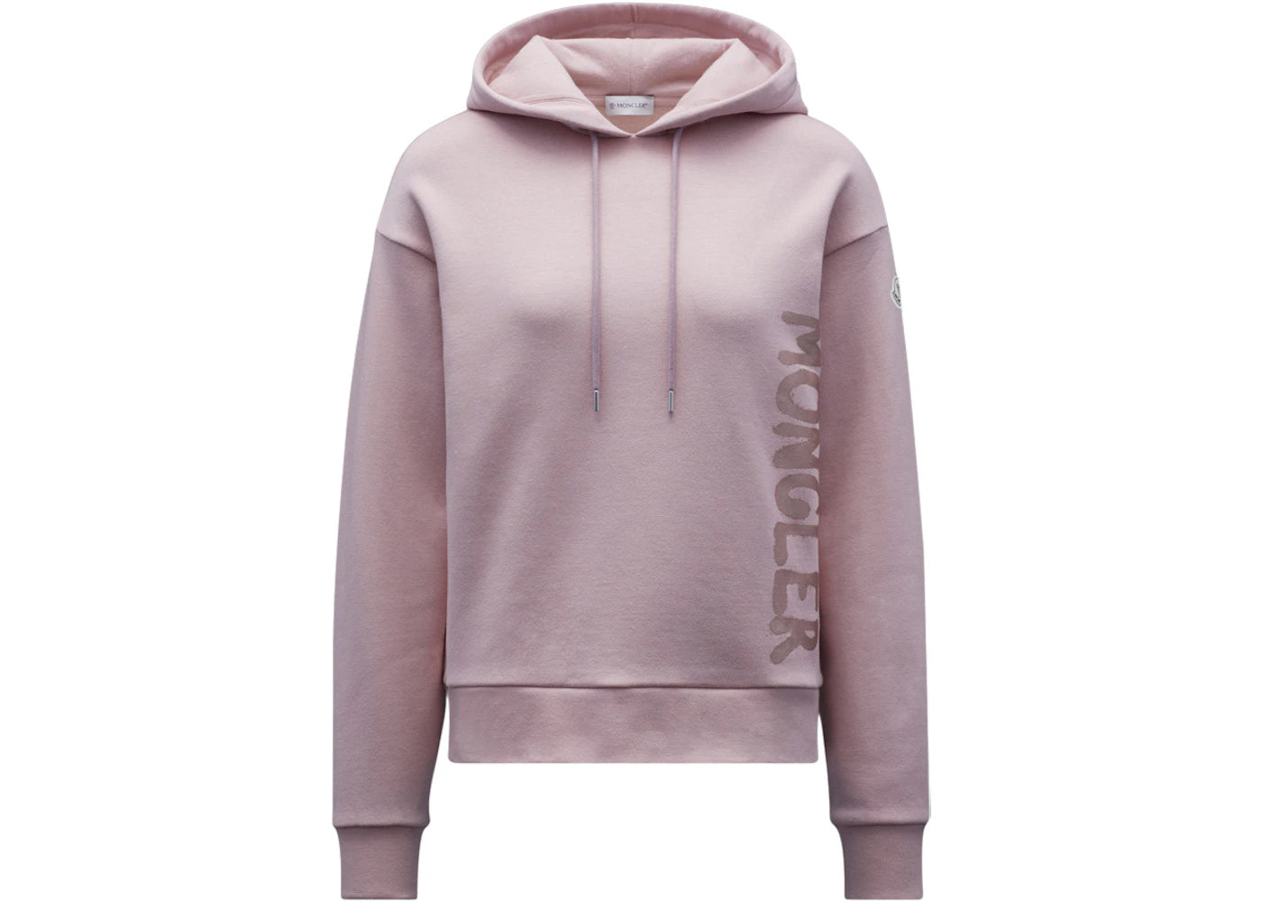 Moncler Women's Metallic Spray Effect Logo Print Hoodie Petal Pink