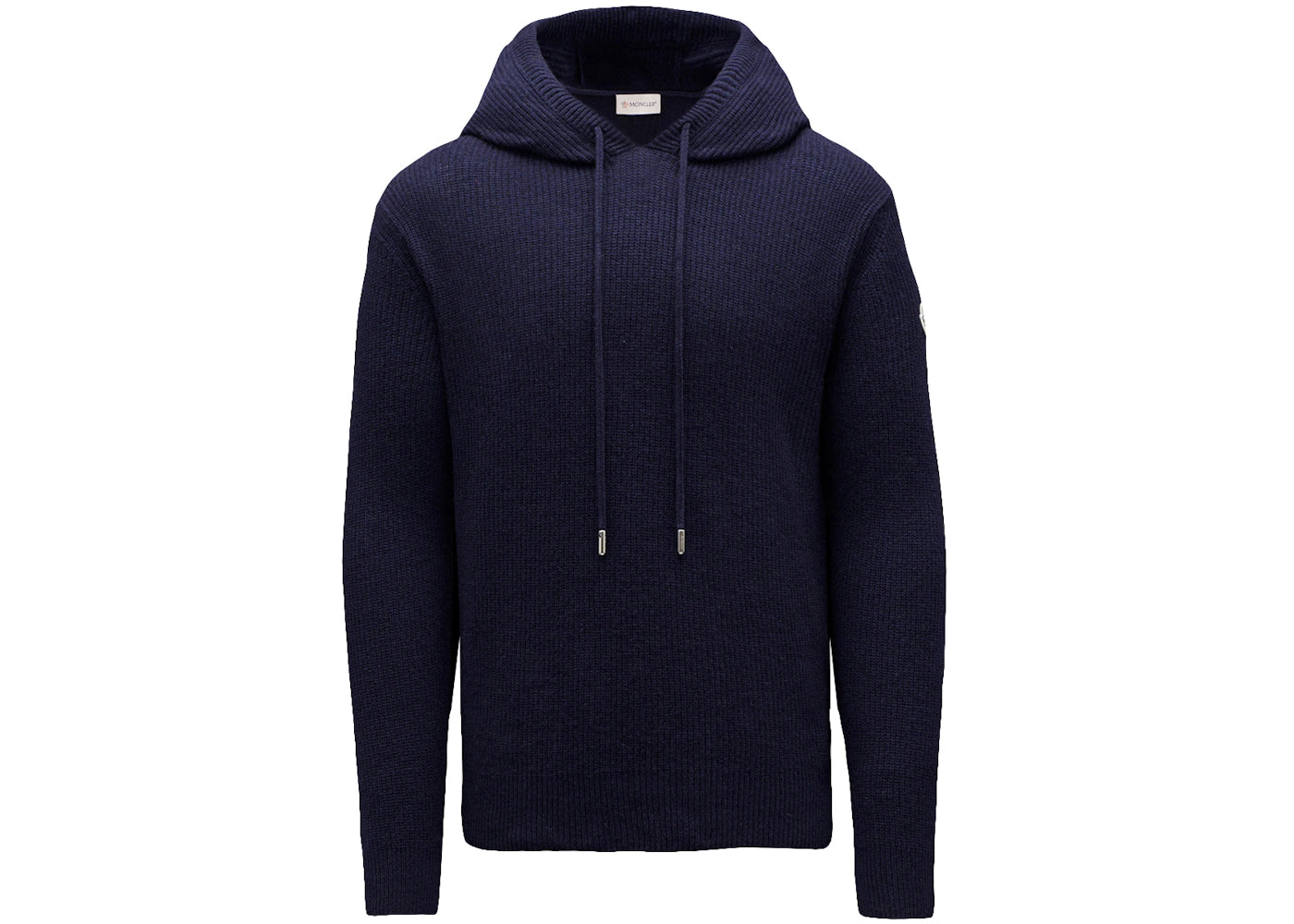 Moncler Wool and Cashmere Knit Hoodie Ink Blue