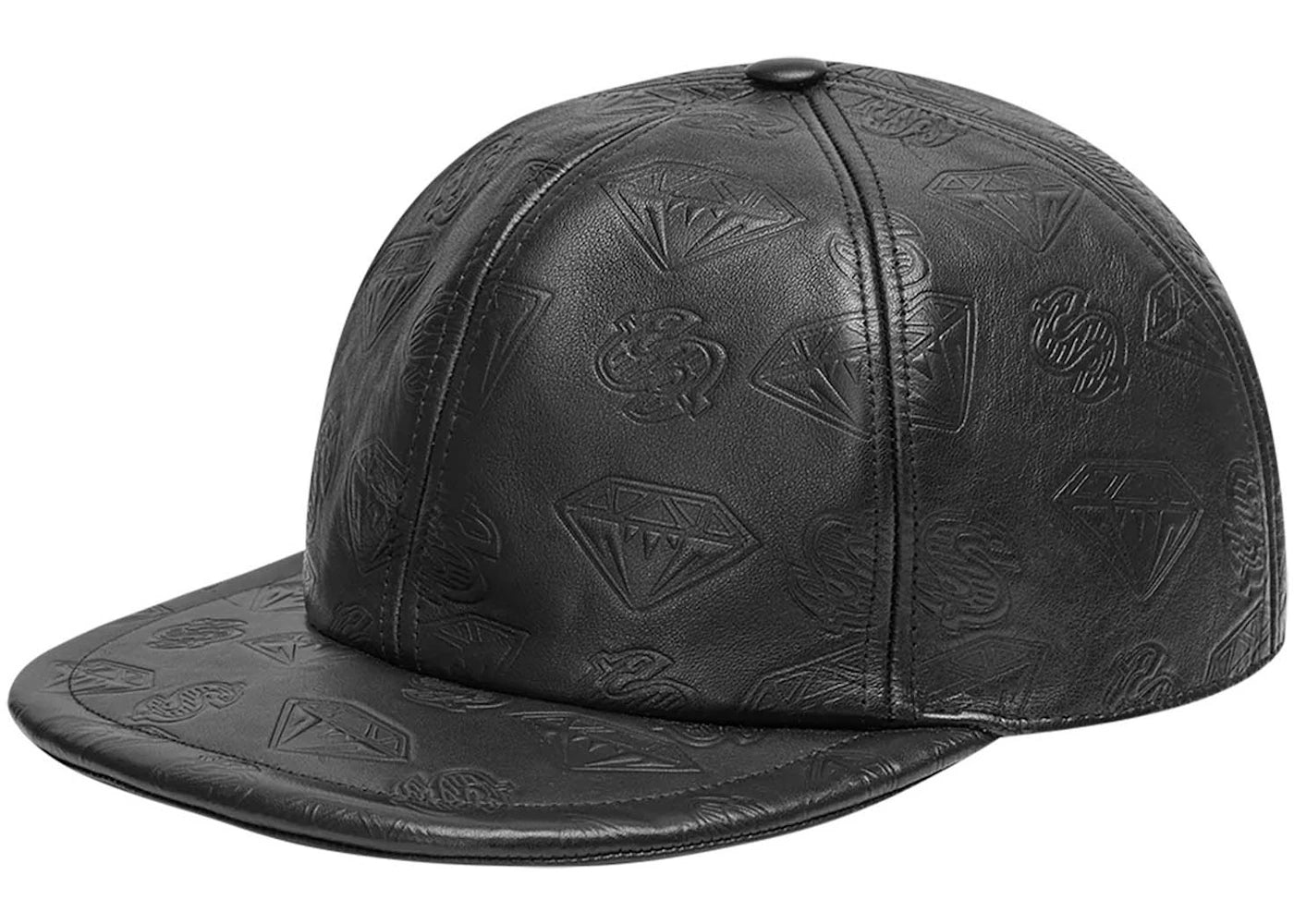 Moncler x Billionaire Boys Club Leather Baseball Cap Black Diamond & Dollar