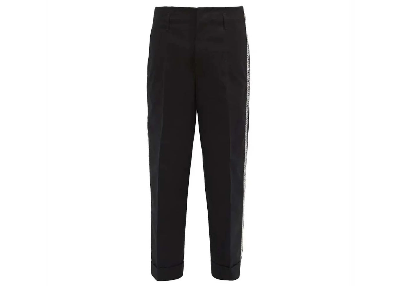 Moncler x Fragment Geometric-Embroidered Logo-Print Trousers Black