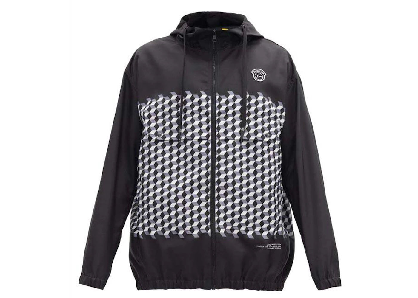 Moncler x Fragment Kaplan Hooded Tile-Print Windbreaker Black