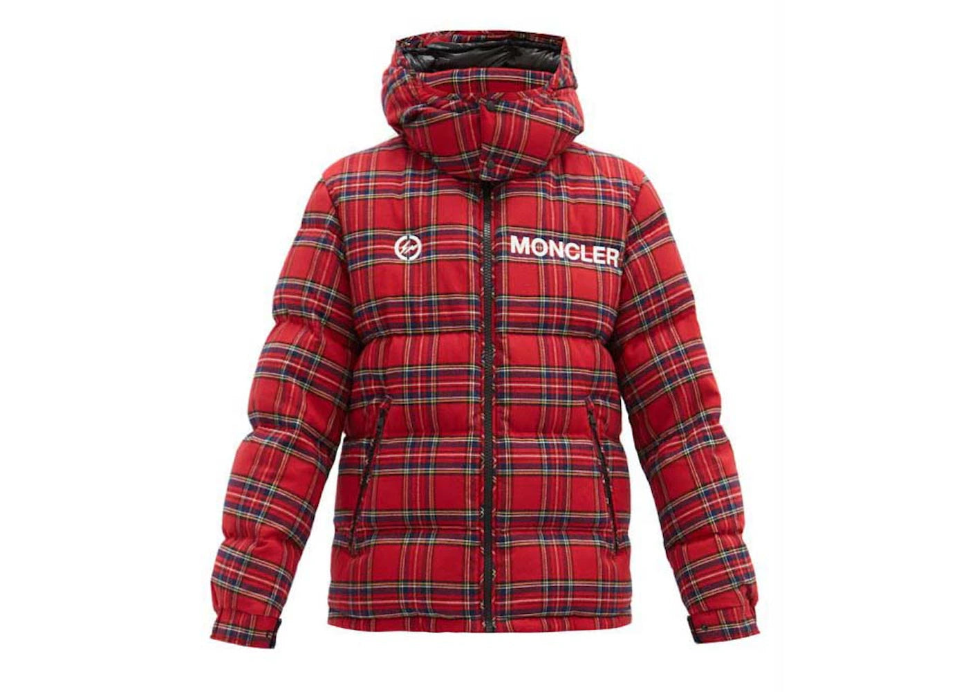Moncler x Fragment Mayak Oversized Tartan-Flannel Quilted Down Jacket Red