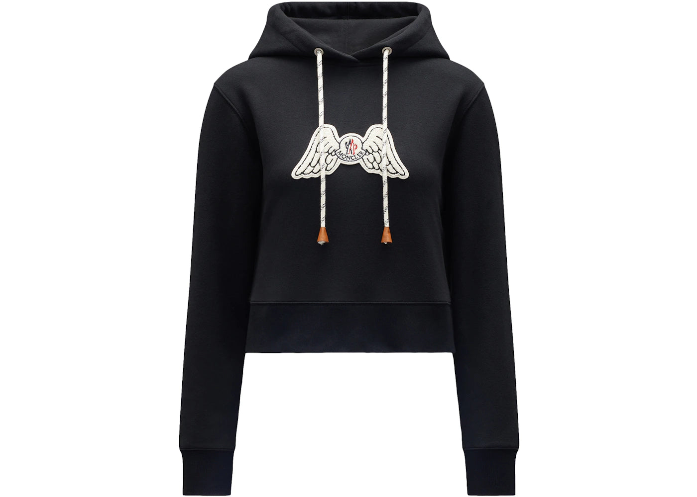 Moncler x Palm Angels Cropped Wing Patch Hoodie Black