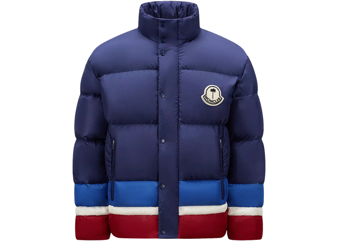 Moncler x Palm Angels Denneny Short Down Jacket Blue/Burgundy/White