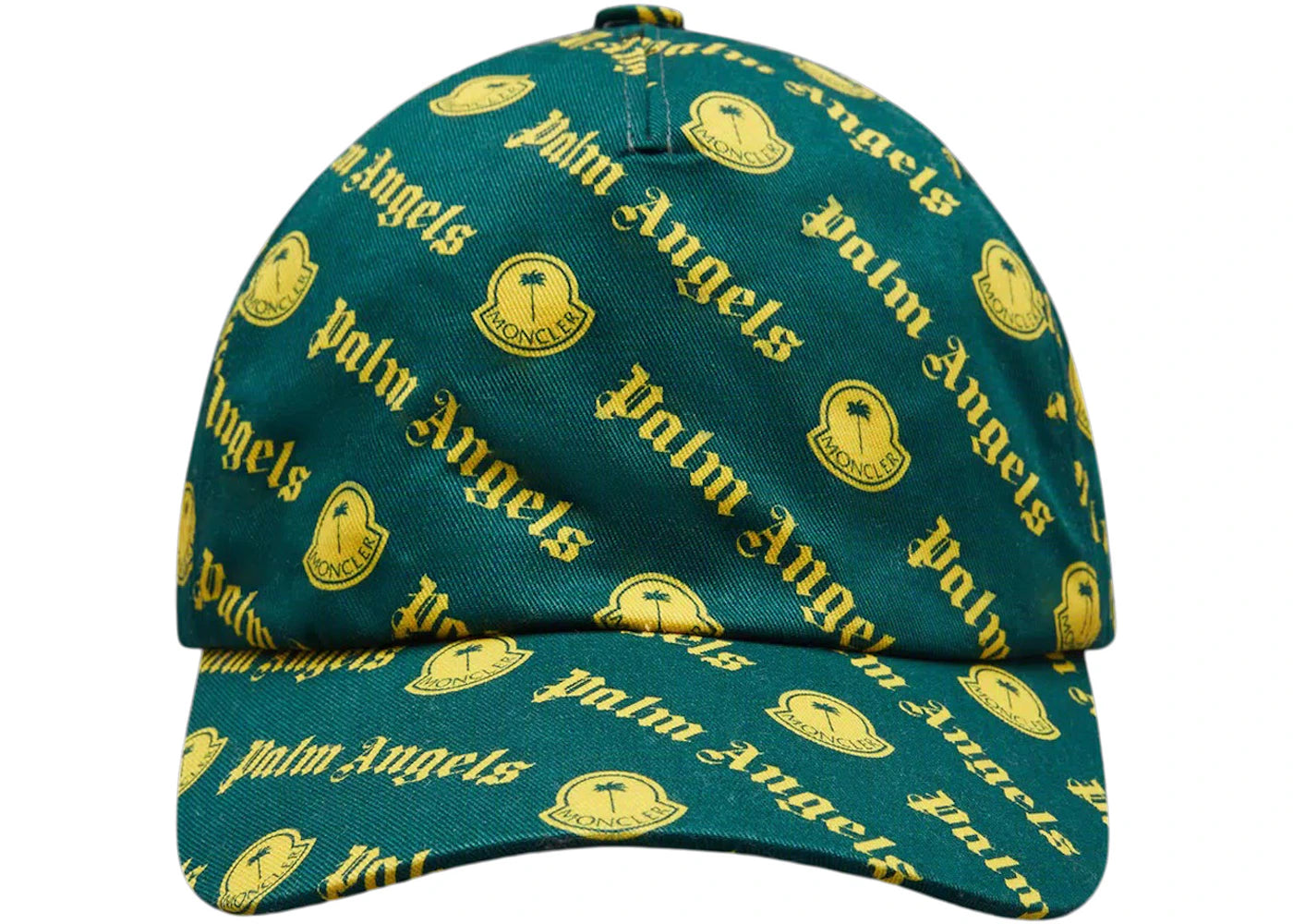 Moncler x Palm Angels Logo Print Baseball Cap Yellow/Green