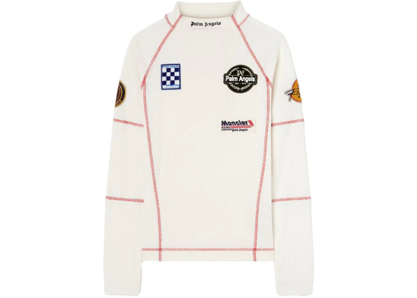 Moncler x Palm Angels Long Sleeves Racing T-Shirt White/Black