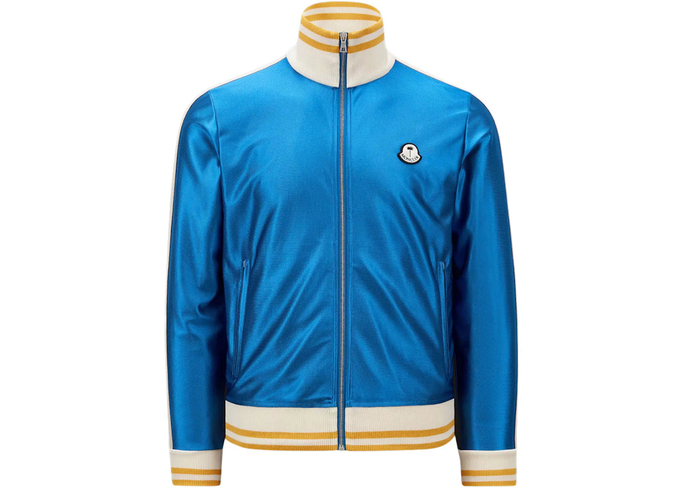 Moncler x Palm Angels Shiny Zip-Up Sweatshirt Bright Blue