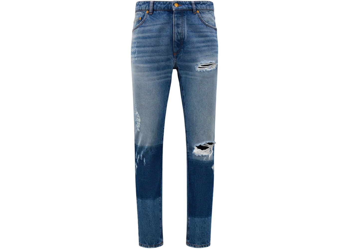 Moncler x Palm Angels Vintage-Effect Jeans Ocean Blue