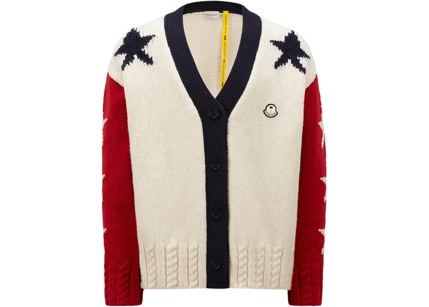 Moncler x Palm Angels Wool Cardigan Off White/Red/Blue