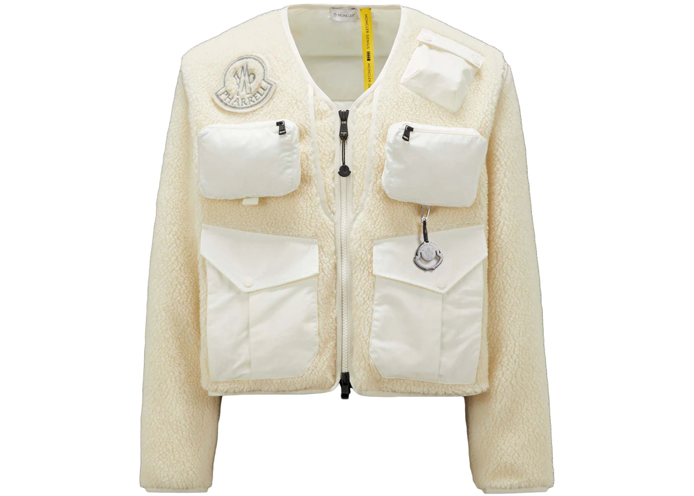 Moncler x Pharrell Padded Teddy Cardigan Off-White