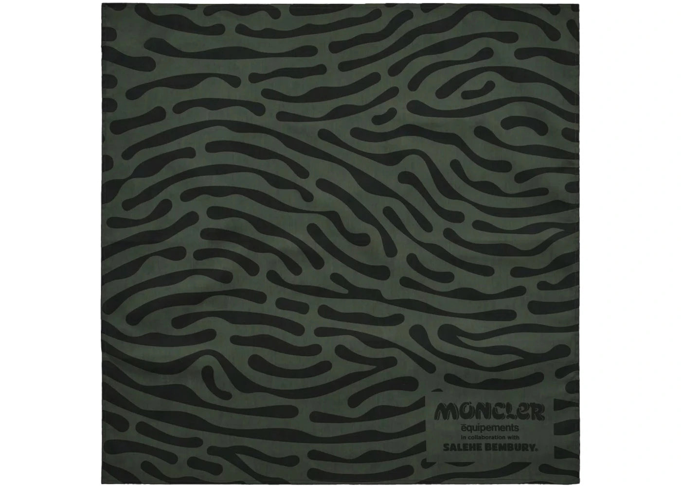 Moncler x Salehe Bembury Printed Cotton Scarf Dark Green