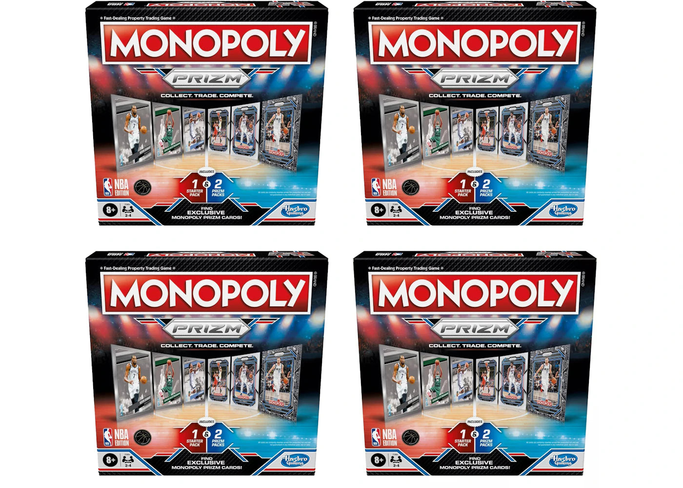 Monopoly Prizm: NBA Edition Game 4x Lot