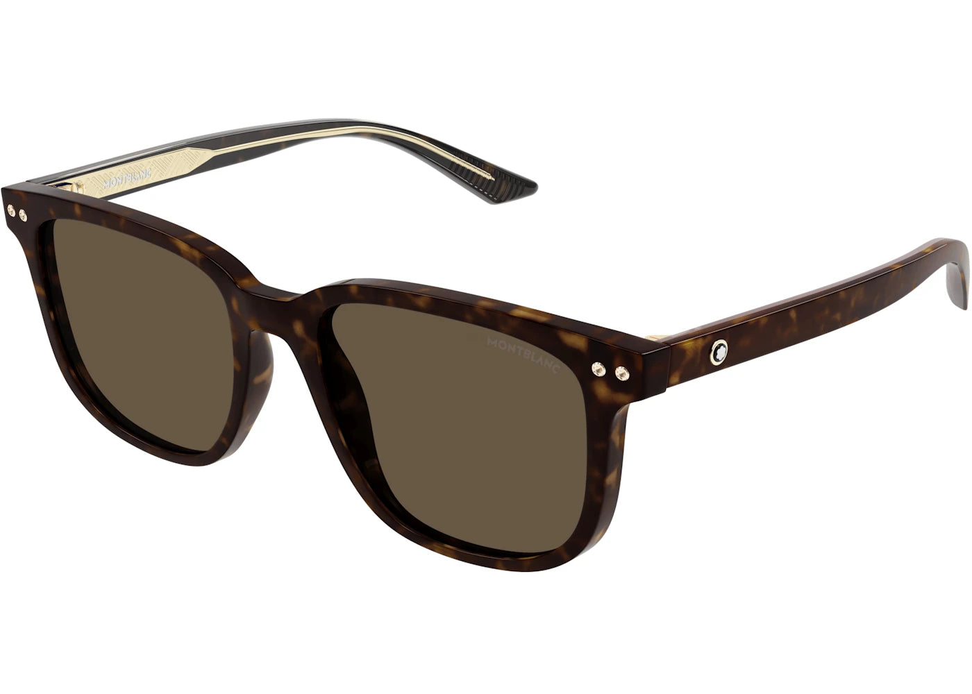 Mont Blanc Rectangular Sunglasses Havana Havana Brown-Havana Havana Brown (MB0258SA-002)