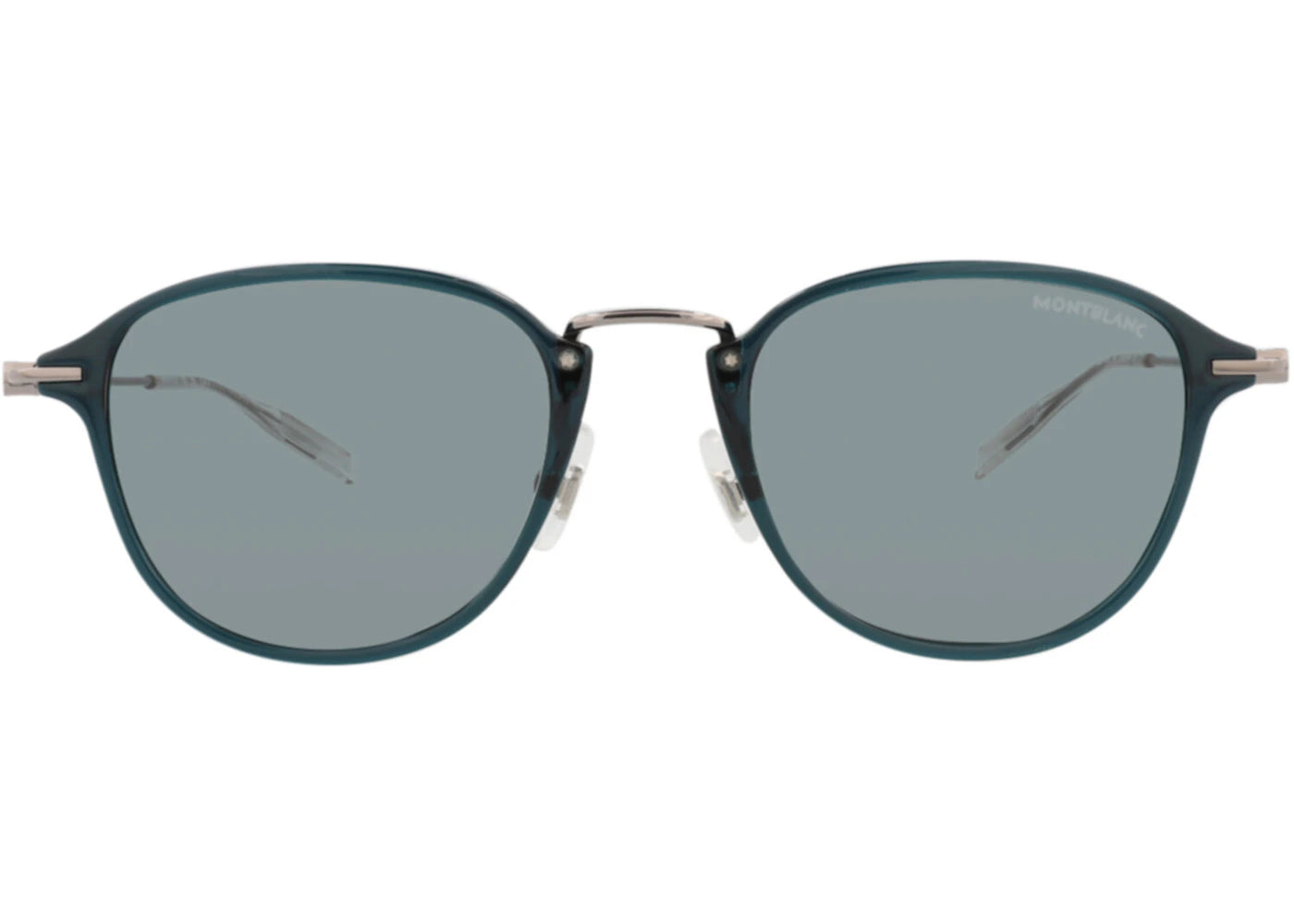 Montblanc Round-Frame Injection Sunglasses Green Ruthenium Grey (MB0155S-30010173-007)