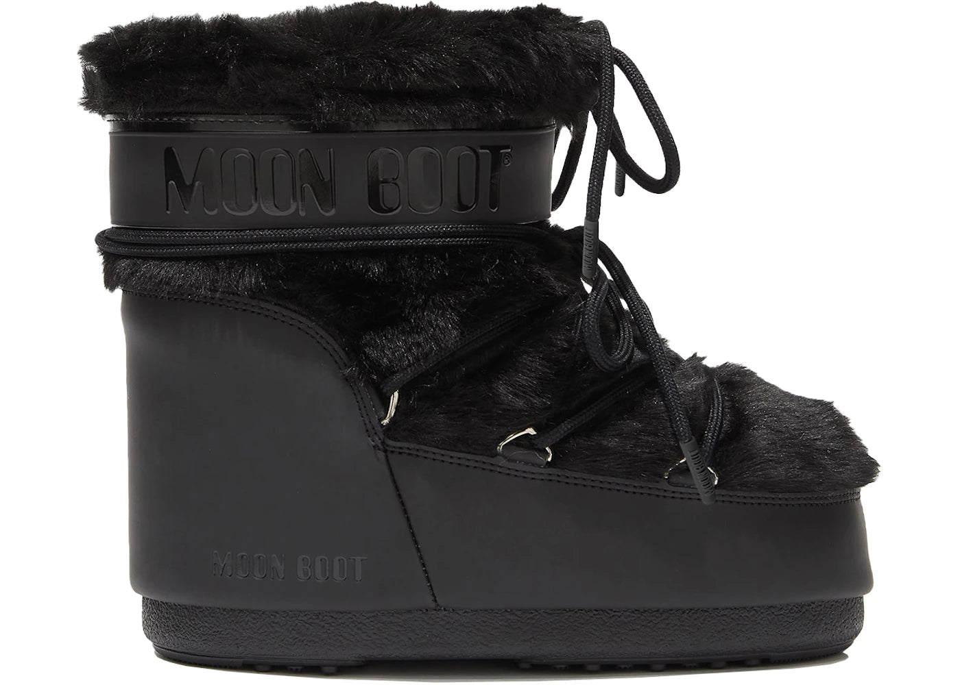 Moon Boot Icon Faux-Fur Low Boot Black