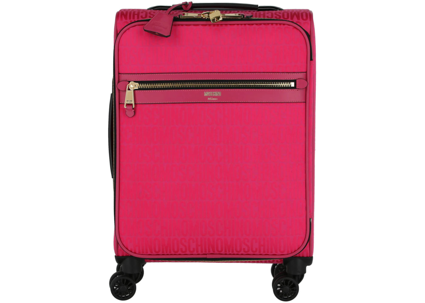 Moschino All-Over Logo Trolley Case Fuchsia