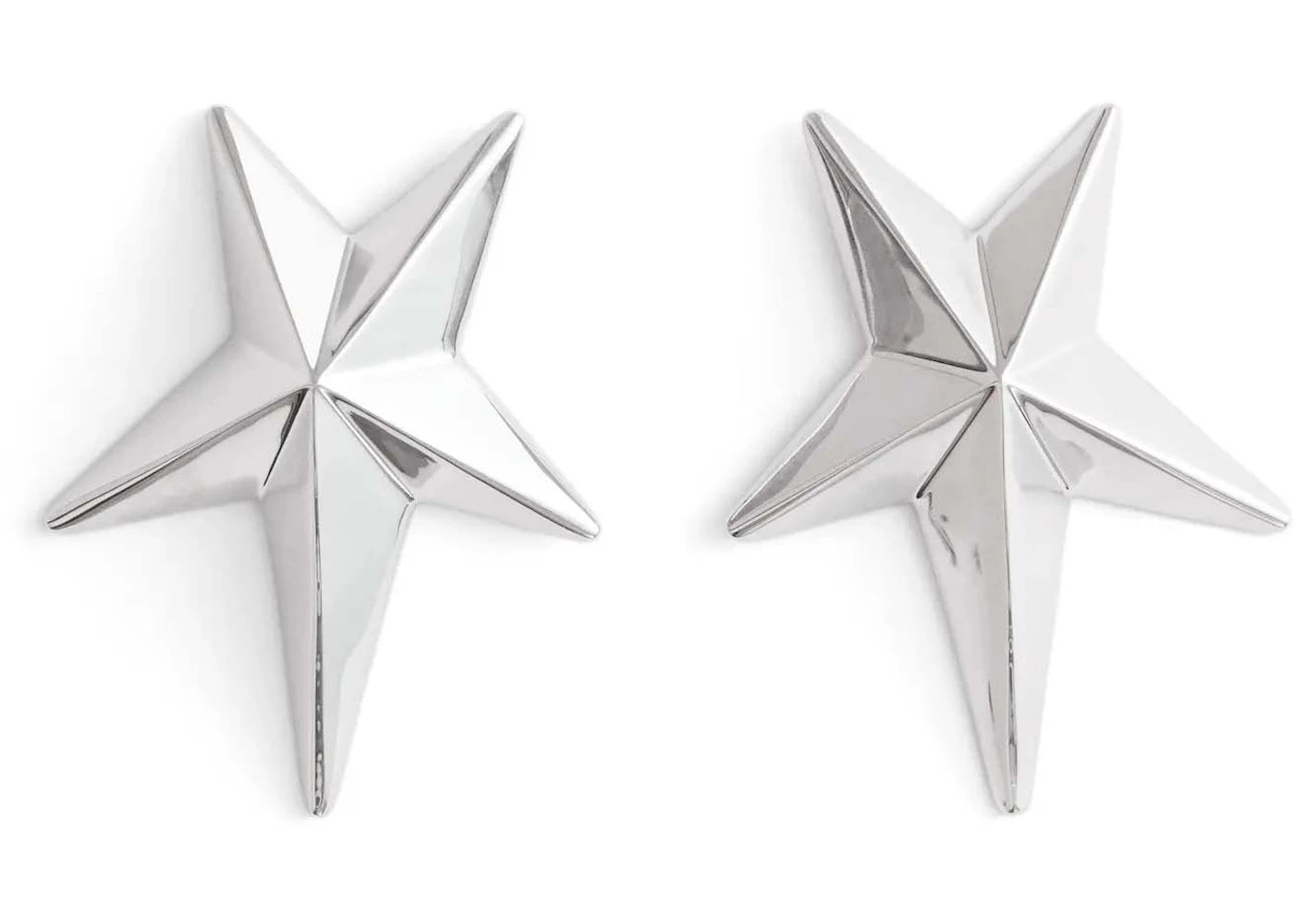 Mugler H&M Star-Shaped Earrings Silver-colored