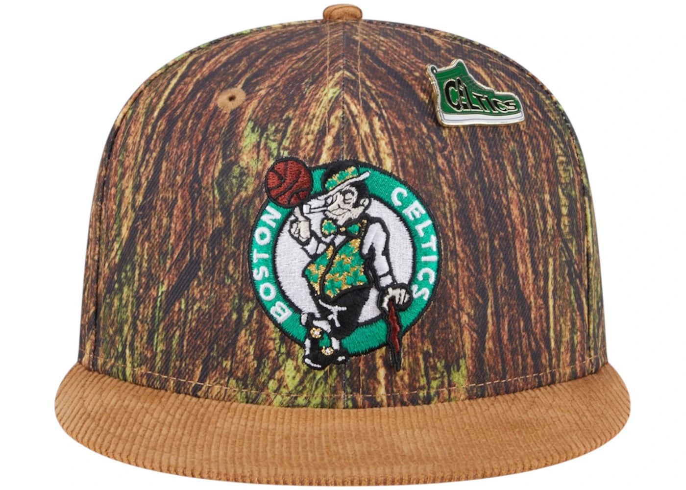 NBA Boston Celtics New Era Camo Victory Grove Forest Sneaker Pin 9Fifty Snapback Hat Camo