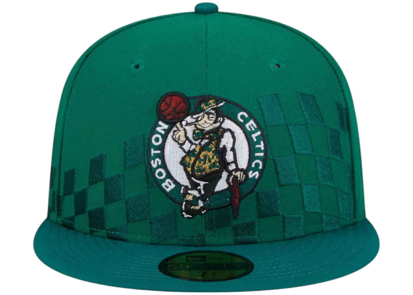 NBA Boston Celtics New Era Rally Drive Checkerboard 59Fifty Crown Fitted Hat Kelly Green