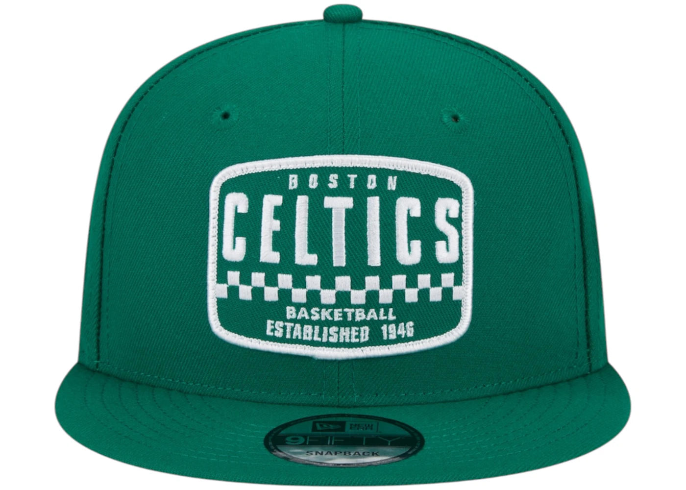 NBA Boston Celtics New Era Rally Drive Finish Line Patch 9Fifty Snapback Hat Kelly Green