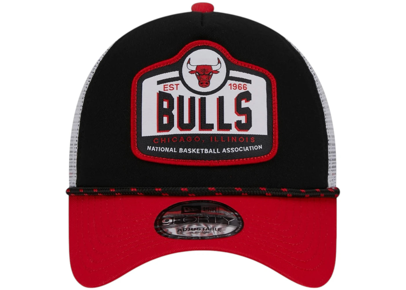 NBA Chicago Bulls New Era A-Frame 9Forty Trucker Hat Black/Red
