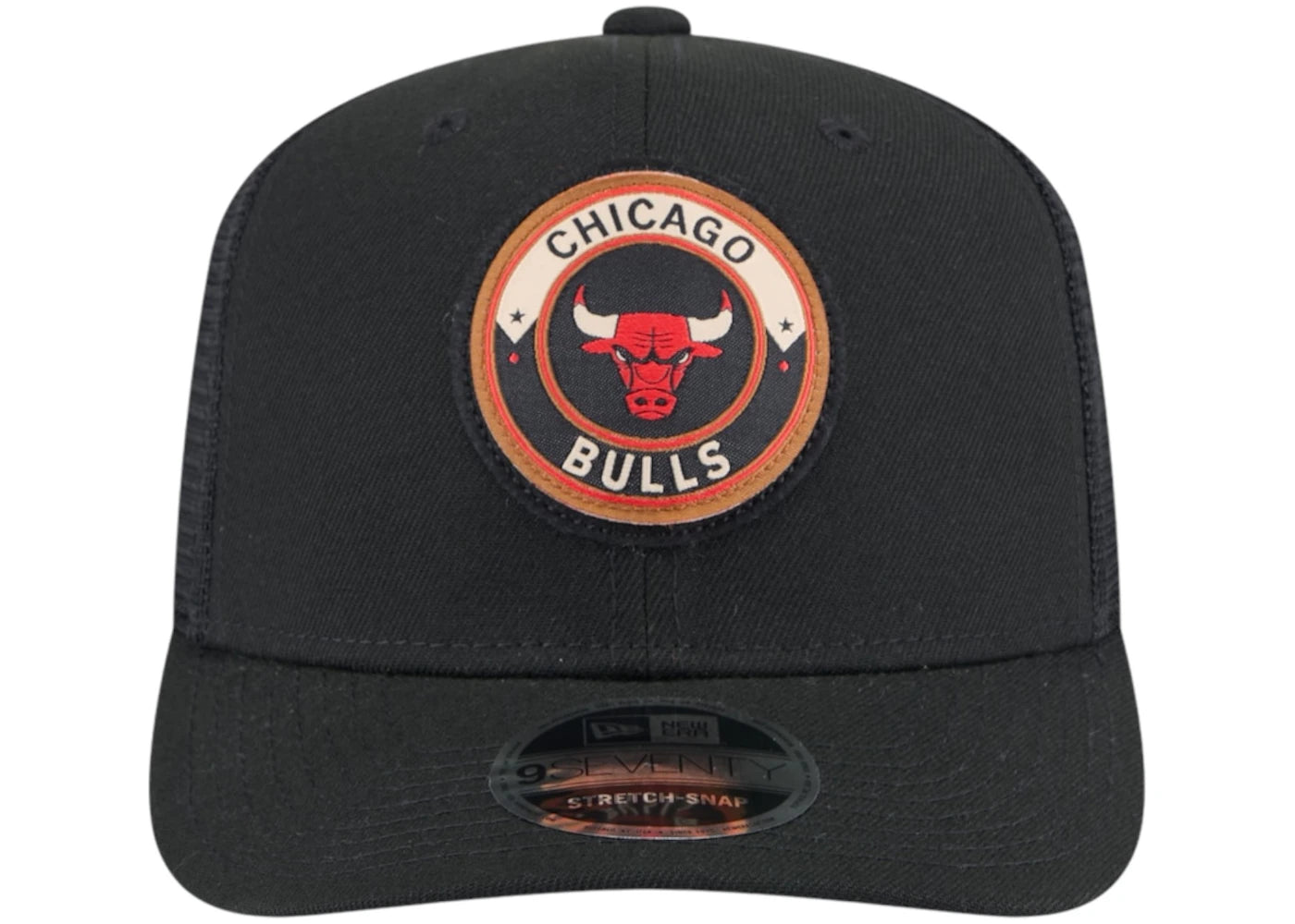 NBA Chicago Bulls New Era Victory Grove Circle Patch 9Seventy Adjustable Hat Black