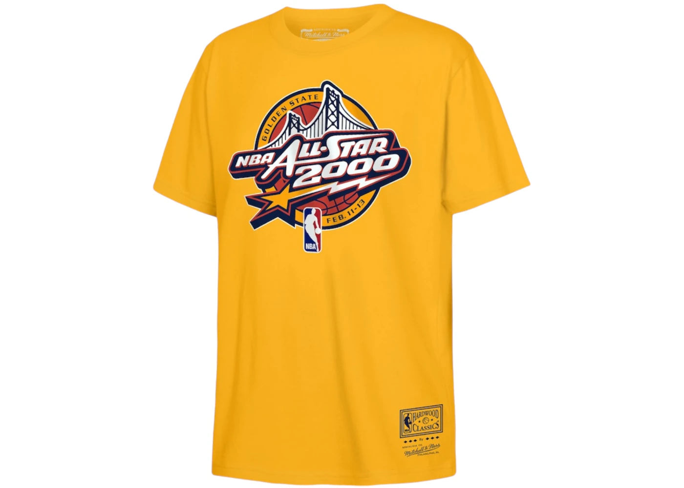 NBA Gold 2000 All-Star Game Circle Logo T-shirt Gold