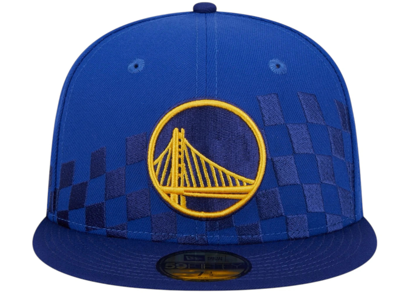 NBA Golden State Warriors New Era Rally Drive Checkerboard 59Fifty Crown Fitted Hat Royal Blue