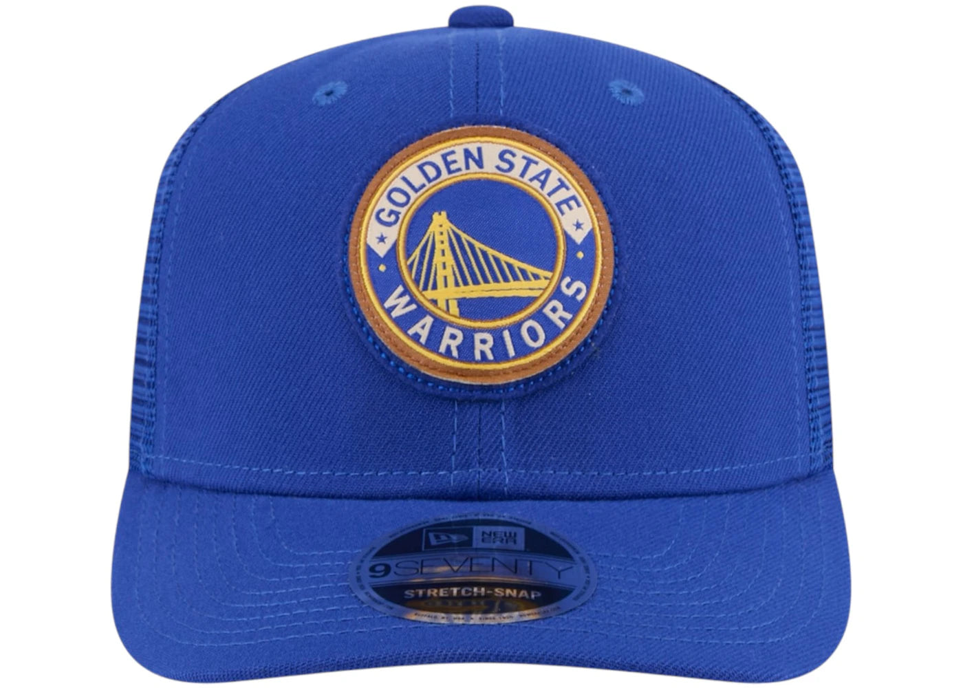 NBA Golden State Warriors New Era Victory Grove Circle Patch 9Seventy Adjustable Hat Blue